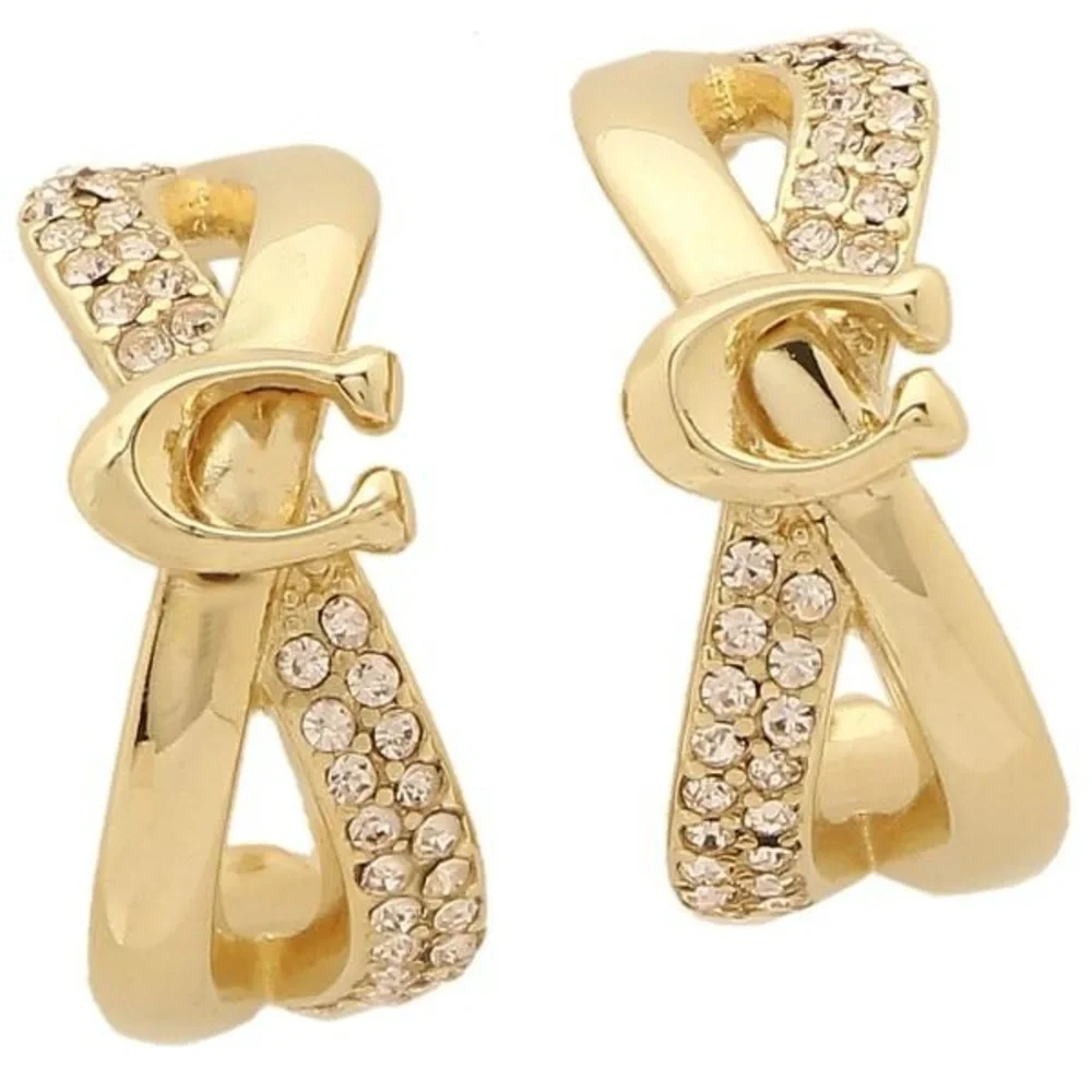 NWT Coach Gold-Tone Semi Huggie Earrings - Picture 6 of 6